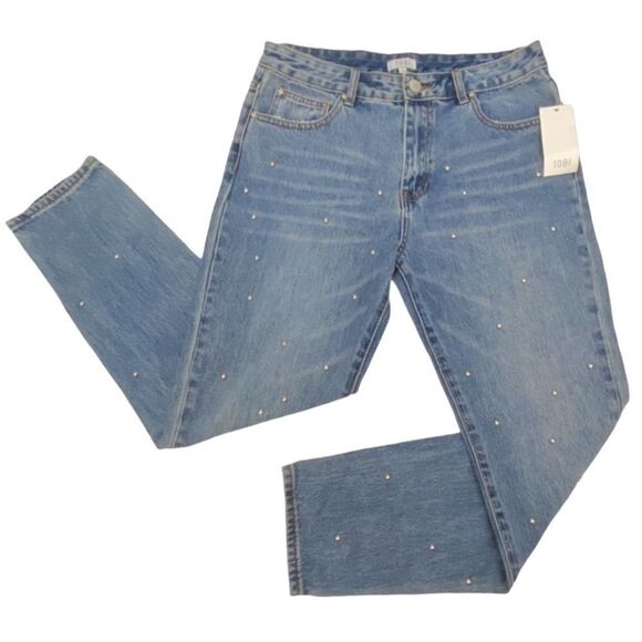 Tobi Roswell Studded Denim Boyfriend Jean NWT - Picture 1 of 12